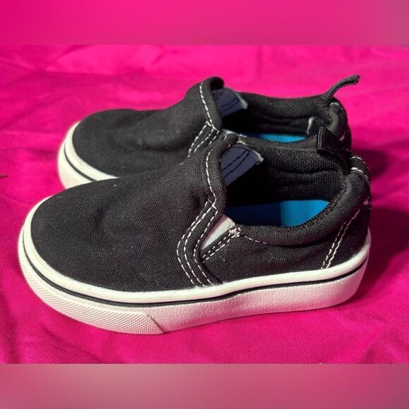 Wonder Nation Black Canvas Slip Ons EPC Size 4 Excellent Preloved Condition - Picture 4 of 8